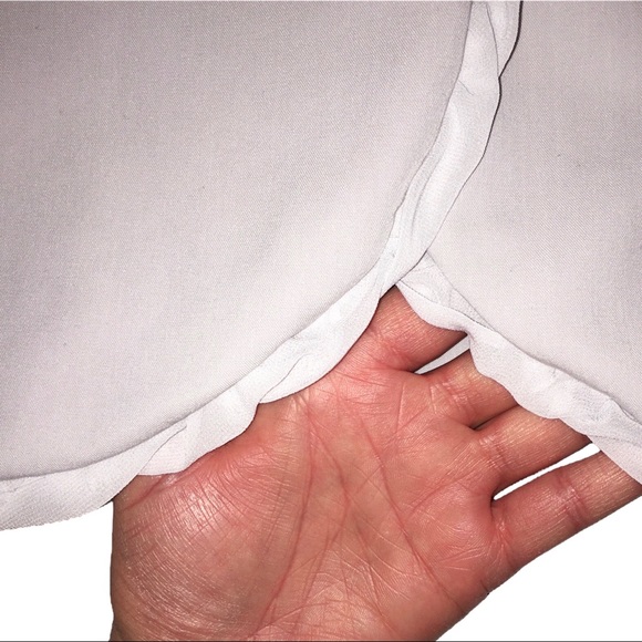 White Blazer Ruffle Trim Business Professional Work Necessary Objects Medium - Picture 5 of 13